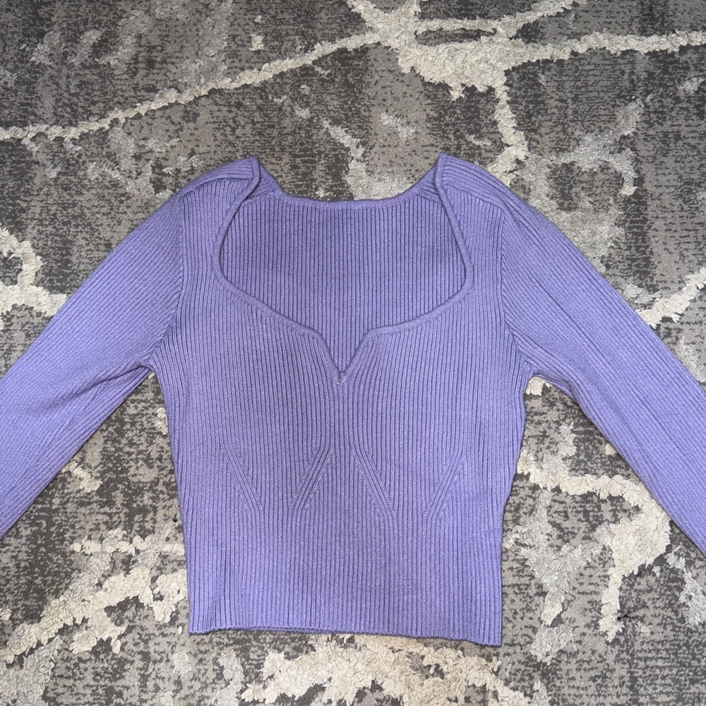 Lavender Long Sleeve Knit Top